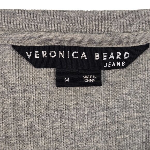 Veronica Beard Scoop Neck Gray Ruffle Long Sleeve Top Medium Like New - Picture 7 of 12